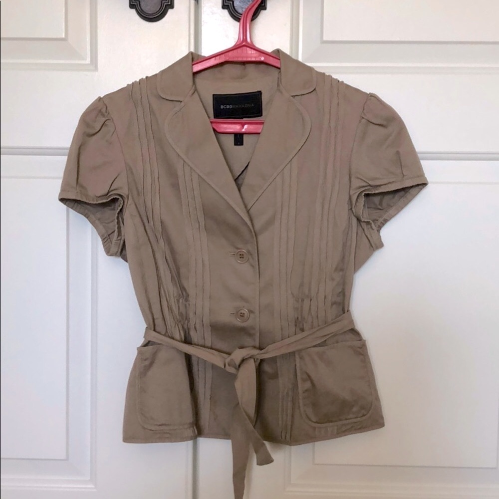 BCBG Max Azria Short-Sleeve Cotton Jacket